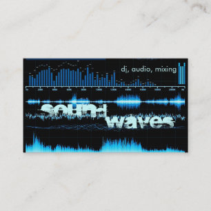 blue frequency waves DJ/producer business card