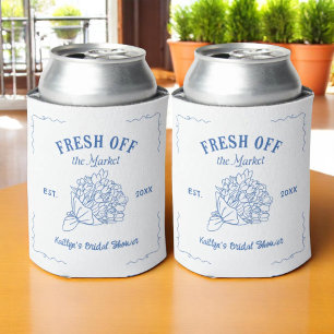 Blue Fresh Off The Market Bridal Shower Can Cooler