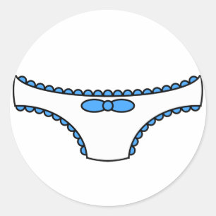 Blue Frilly Panties Classic Round Sticker