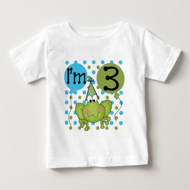Blue Frog 3rd Birthday Tshirts and Gifts (Front)