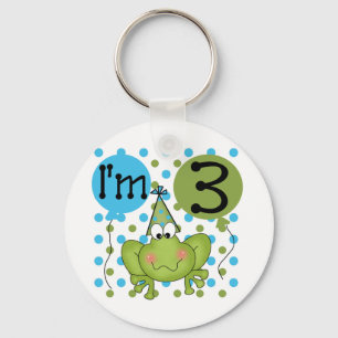 Blue Frog 3rd Birthday Tshirts and Gifts Key Ring