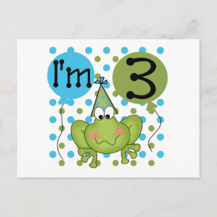 Blue Frog 3rd Birthday Tshirts and Gifts Postcard