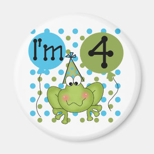 Blue Frog 4th Birthday Tshirts and Gifts Magnet