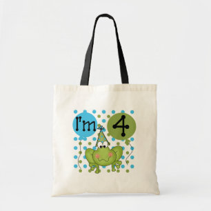 Blue Frog 4th Birthday Tshirts and Gifts Tote Bag