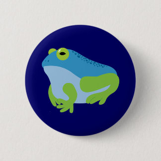 Blue Frog 6 Cm Round Badge