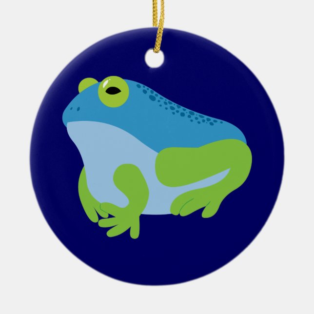 Blue Frog Ceramic Tree Decoration (Front)