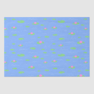 Blue Frog Pond With Lily Pad Print Tissue Paper