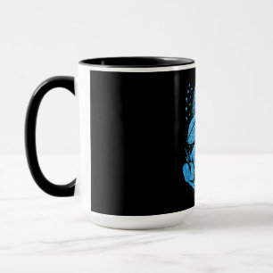 Blue Frog with mushroom Cottagecore Style Mug