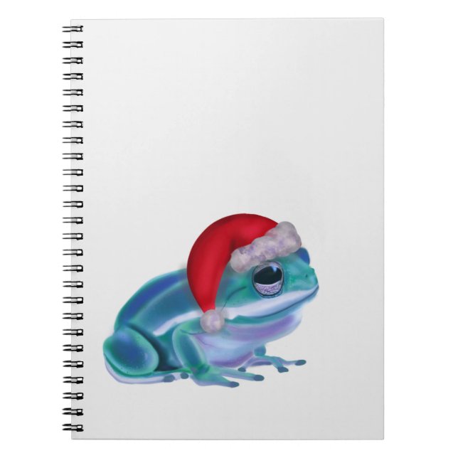 Blue frog with Santa hat. Notebook (Front)