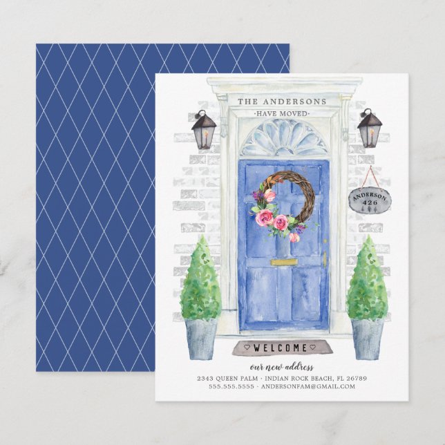 Blue Front Door Moving Announcement (Front/Back)