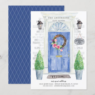 Blue Front Door Moving Announcement