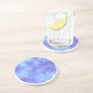 Blue Frost Cloud Effect Sandstone Coaster