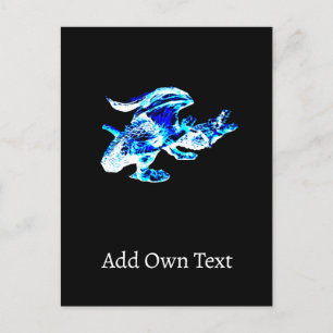 Blue Frost Dragon Ice Mythical Creature Fantasy  Postcard