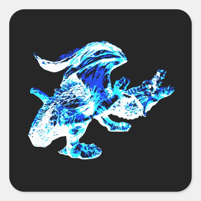 Blue Frost Dragon  Square Sticker (Front)