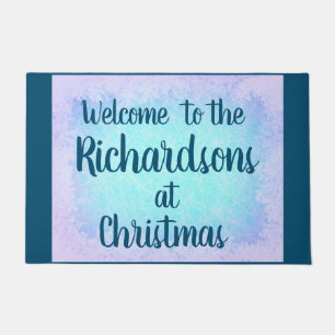 Blue frost personalised Family Welcome Doormat