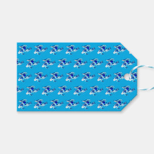 Blue Frost Sky Dragon Fantasy Mythical Blue Gift Tags