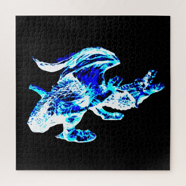 Blue Frost Winter Fantasy Dragon  Jigsaw Puzzle (Vertical)