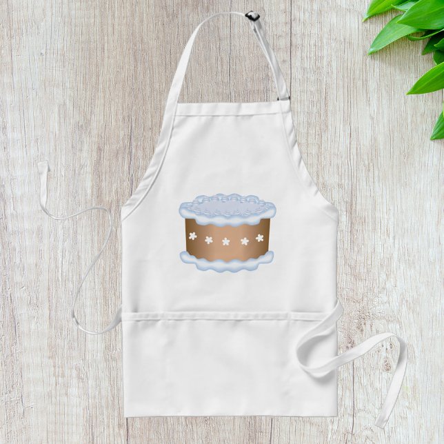 Blue Frosted Cake Bakery Dessert Standard Apron (Creator Uploaded)