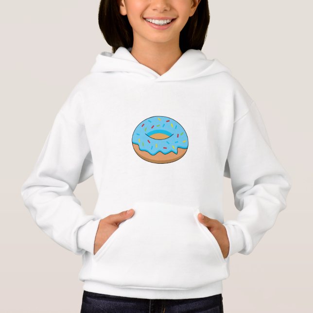 Blue Frosted Doughnut with Sprinkles Cartoon (Front)
