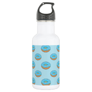 Blue Frosted Doughnut with Sprinkles Cartoon 532 Ml Water Bottle