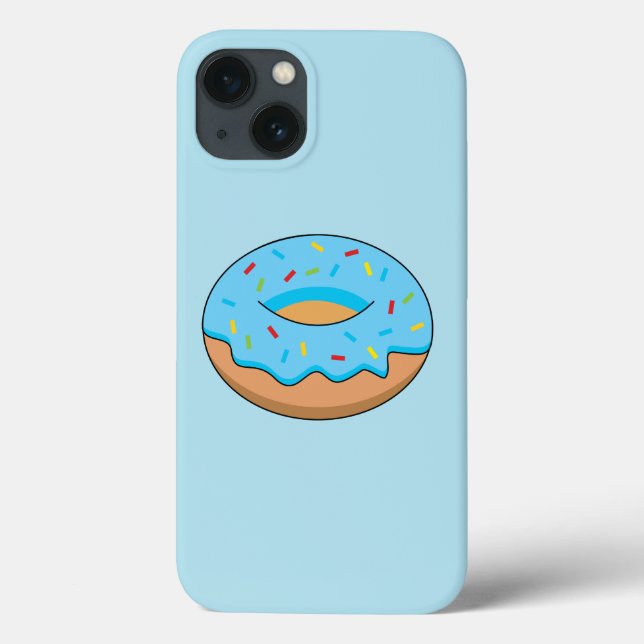 Blue Frosted Doughnut with Sprinkles Cartoon Case-Mate iPhone Case (Back)