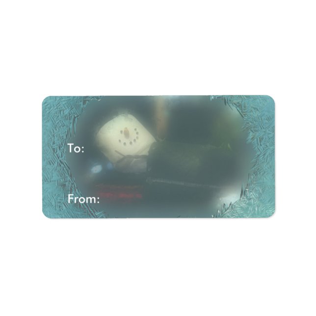Blue Frosty S'mores Snowman 2 Gift Labels (Front)
