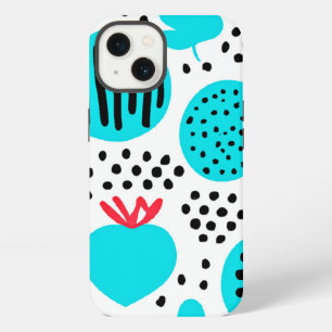Blue Fruit Patterns Painting Art. Buy Now iPhone 13 Case