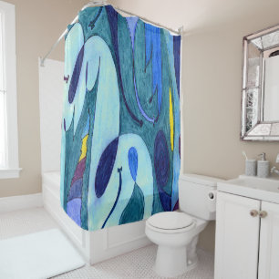 Blue Fumes Shower Curtain