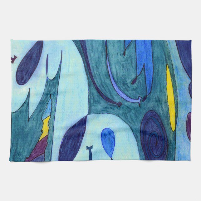 Blue Fumes Tea Towel (Horizontal)