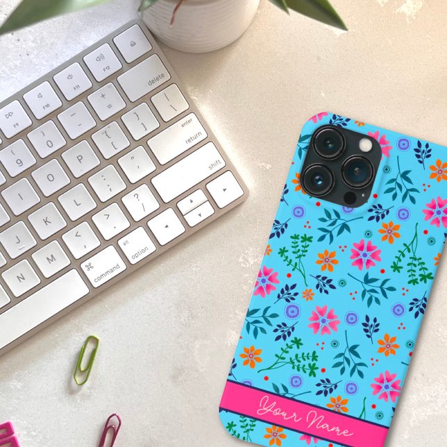 Blue Fun Floral Spring Pattern Pretty Name  Case-Mate iPhone Case (Creator Uploaded)