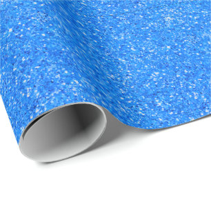 Blue fun sparkle glitter pattern  wrapping paper