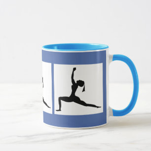 Blue 'Fun Yoga Designs' Combo Coffee Mug/ Cup