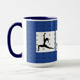 Blue -Fun Yoga Designs Combo Coffee Mug/ Cup