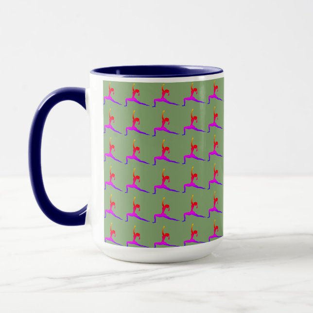 Blue  'Fun Yoga Designs' Combo Coffee Mug/ Cup (Left)