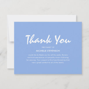 Blue Funeral Thank You Note