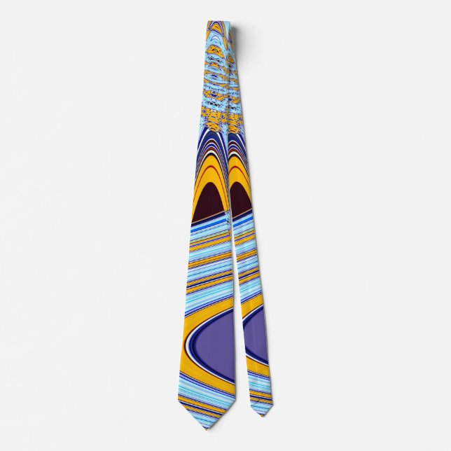 Blue Funky Swirls Tie (Front)