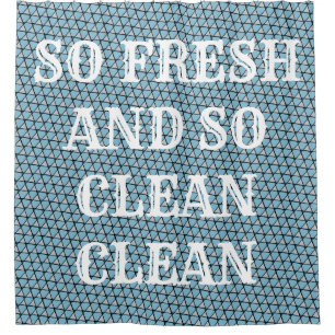 Blue Funky Triangles Shower Curtain