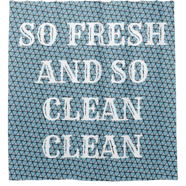 Blue Funky Triangles Shower Curtain (Front)