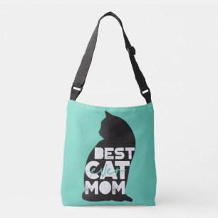 Blue Funny Mother's Day Best Cat Mum Ever Crossbody Bag