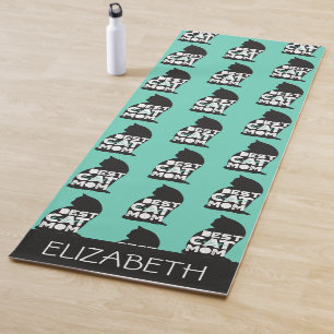 Blue Funny Mother's Day Best Cat Mum Ever Yoga Mat