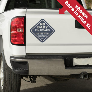 Blue Funny No Baby on Board Adult Caution Bumper