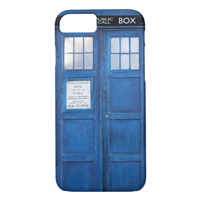 Blue Funny Phone Booth Call Box Case-Mate iPhone Case (Back)