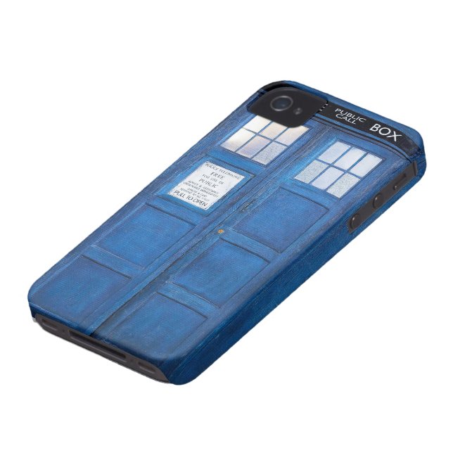 Blue Funny Phone Booth Call Box Case-Mate iPhone Case (Bottom)
