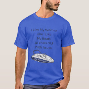 Blue Funny Speed Boat Quote for fishing lovers Pre T-Shirt