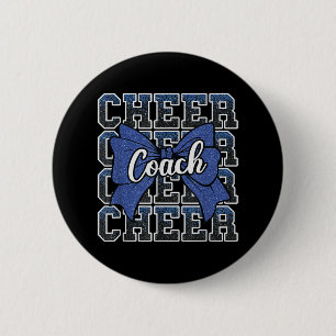 Blue Funny Sport Loud Proud Cheer Coach Dad Father 6 Cm Round Badge