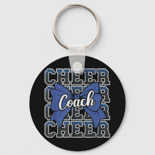 Blue Funny Sport Loud Proud Cheer Coach Dad Father Key Ring