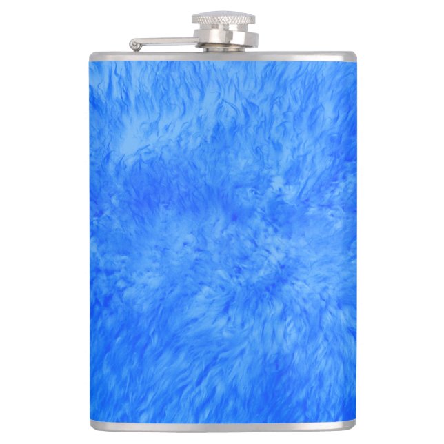 Blue Fur Frenzy Flask (Front)