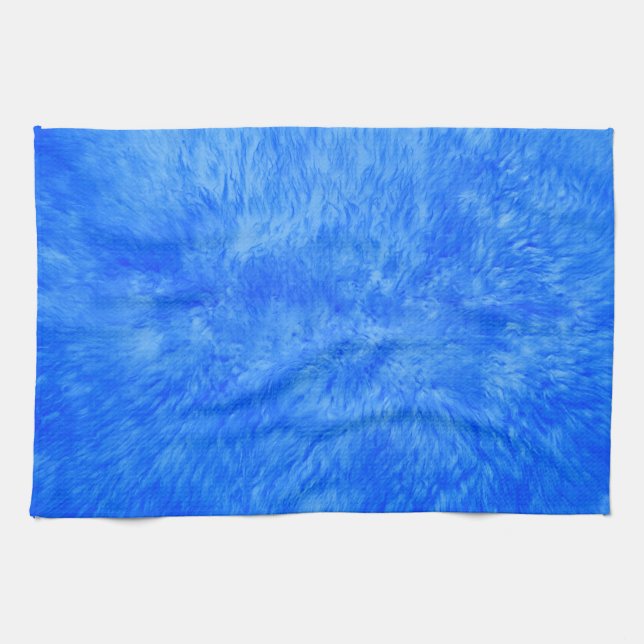 Blue Fur Frenzy Kitchen Towel (Horizontal)