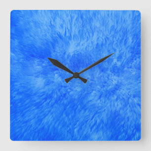 Blue Fur Frenzy Square Wall Clock