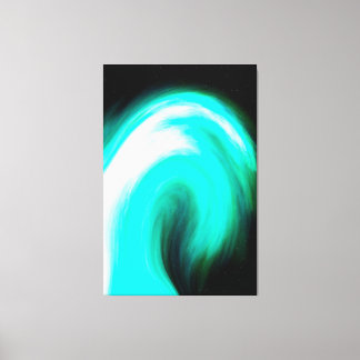 Blue Galactic Wave Stretched Canvas Print
